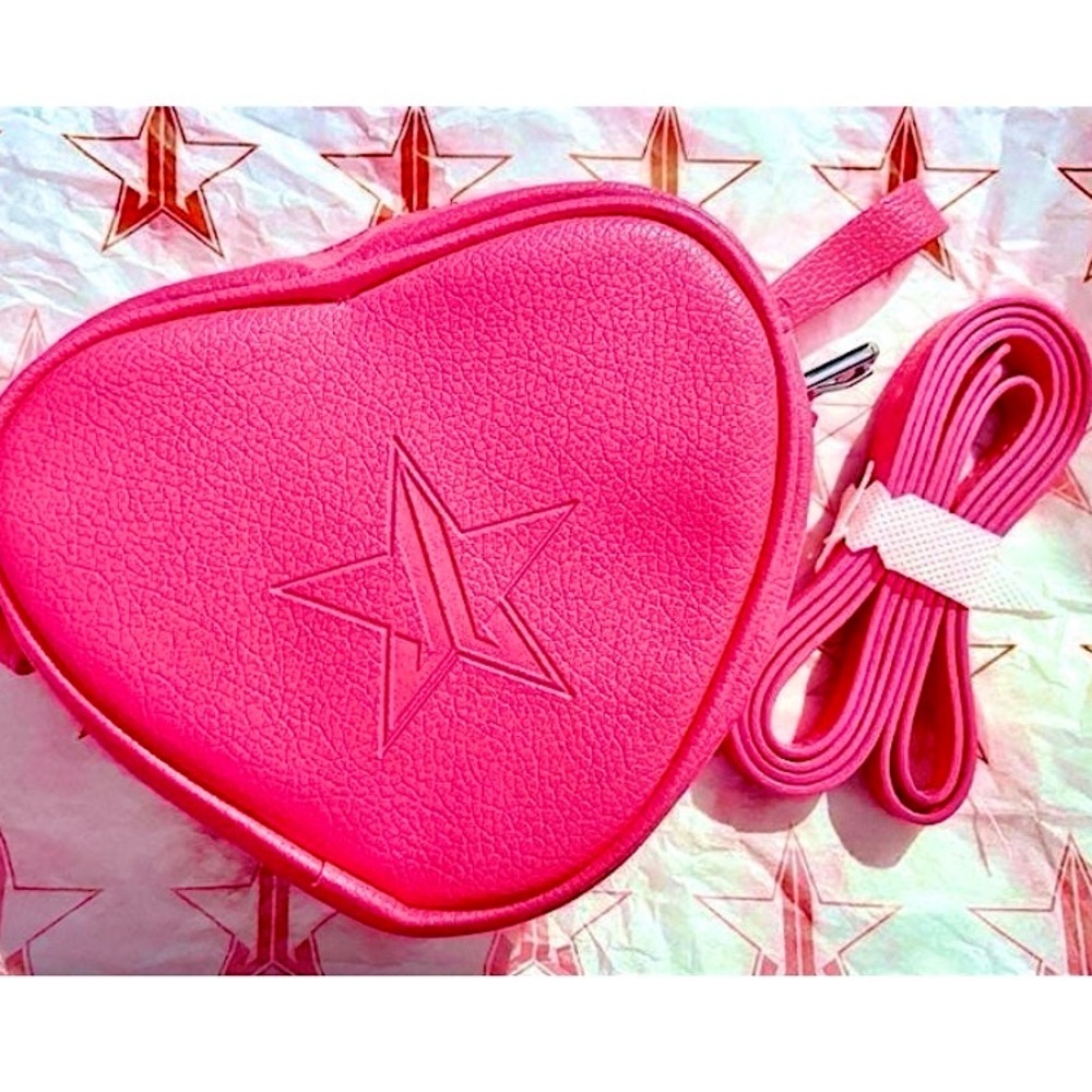 Jeffree Star Cosmetics Pink Heart Bag Purse Crossbody Makeup Box Exclusive NEW
